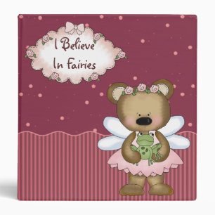 Pink Princess Teddy Bear Binder
