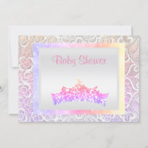 pink princess theme baby shower lace tiara pastel