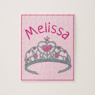 Pink Princess Tiara Crown Personalized Child's Jigsaw Puzzle