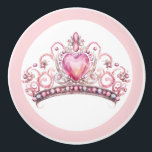Pink Princess Tiara Girly Ceramic Knob<br><div class="desc">Add a royal touch to your little princess’s room with this adorable Pink Girly Tiara Princess Ceramic Knob! Featuring a soft pink background, and elegant tiara illustration. this custom knob is perfect for dresser drawers, cabinets, or nursery furniture. Whether you're decorating a baby girl's nursery, a toddler’s room, or adding...</div>