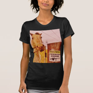 Pink Private Property Horse T-Shirt