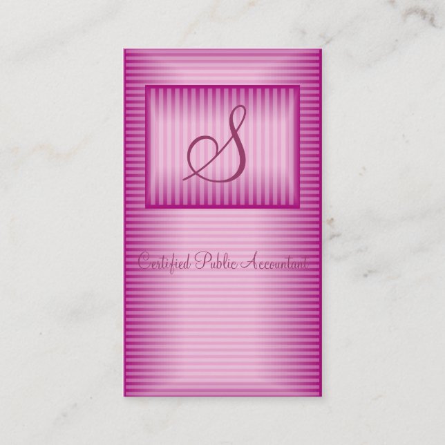 Pink Professional Profile Business Card (Front)