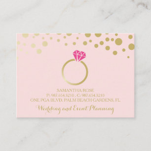 Pink Professional Wedding and Event Planner Business Card
