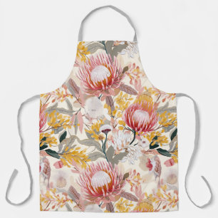 Pink Protea Floral Apron