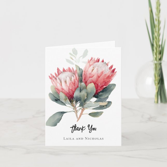 PInk Protea thank you wedding (Front)