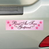 Pink & Proud Air Force Girlfriend Bumper Sticker (On Car)