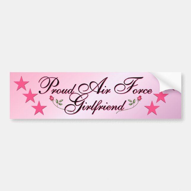 Pink & Proud Air Force Girlfriend Bumper Sticker (Front)