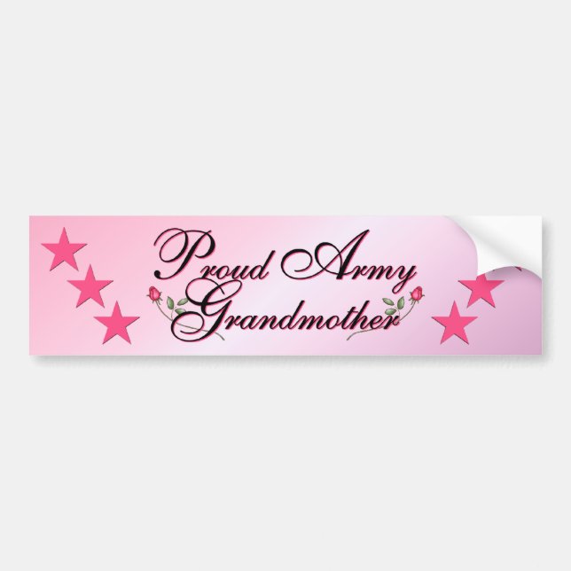 Pink & Proud Army Grandmother Bumper Sticker (Front)