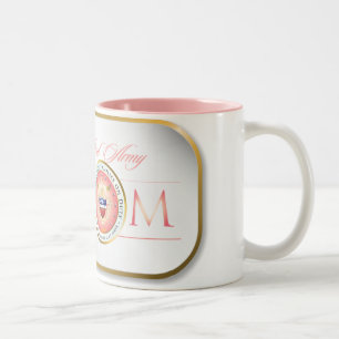 Pink Proud Army Mom Two-Tone Coffee Mug
