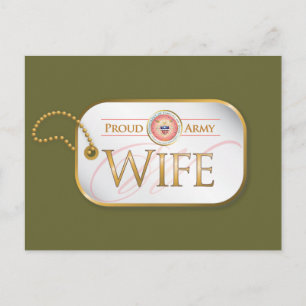 Pink Proud Army Wife Postcard