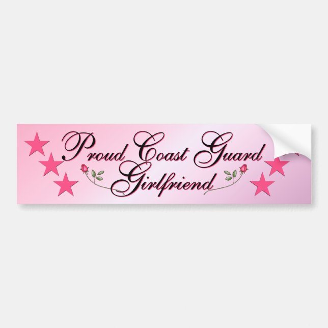 Pink & Proud Coast Guard Girlfriend Bumper Sticker (Front)