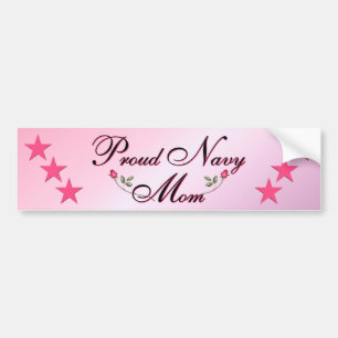 Pink & Proud Navy Mom Bumper Sticker