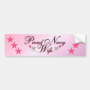 Pink & Proud Navy Wife Bumper Sticker