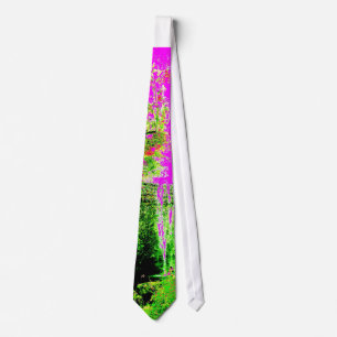 Pink Psychedelic Maui Waterfall Mens Necktie