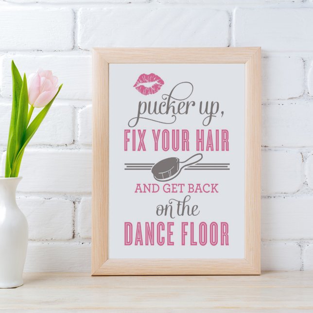 Pink Pucker Up Dance Floor Wedding Bathroom Poster (Creator Uploaded)