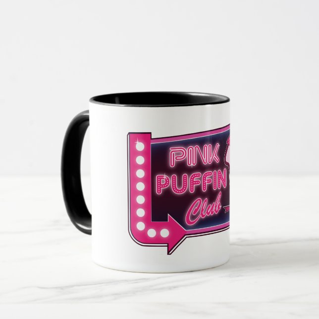 Pink Puffin Club! Mug (Front Left)