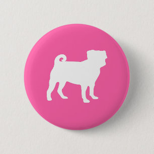 Pink Pug Dog Theme Party Celebration 2 Inch Round Button