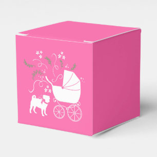 Pink Pug Dog Theme Party Celebration Favor Box