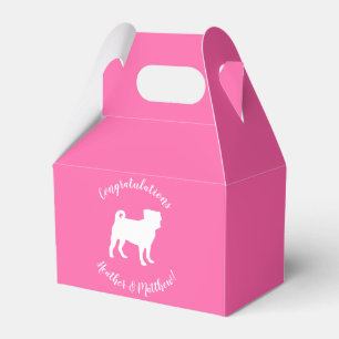 Pink Pug Dog Theme Party Celebration Favor Box