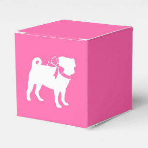 Pink Pug Dog Theme Party Celebration Favor Box