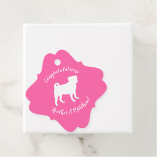 Pink Pug Dog Theme Party Celebration Favour Tags