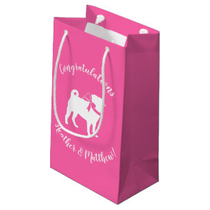 Pink Pug Dog Theme Party Celebration Small Gift Bag