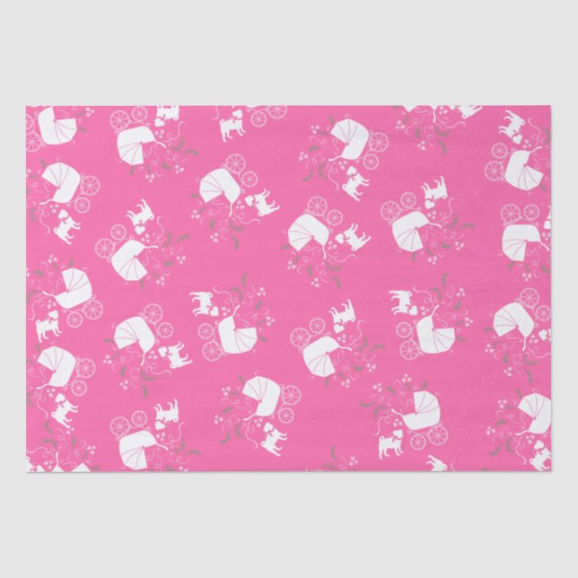 Pink Pug Dog Theme Party Celebration Tissue Paper (Front)