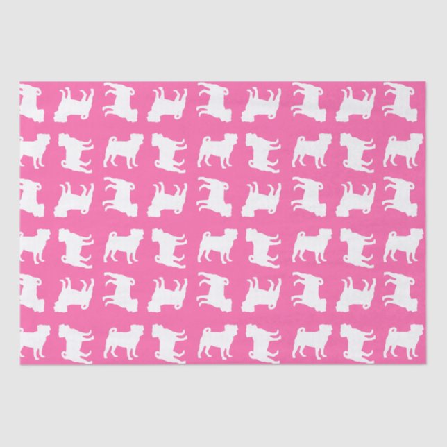 Pink Pug Dog Theme Party Celebration Tissue Paper (Front)