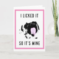 Pink pug love anniversary card