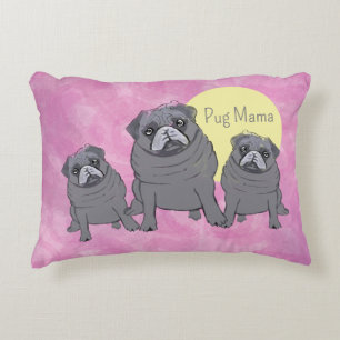 Pink Pug Mama Accent Pillow