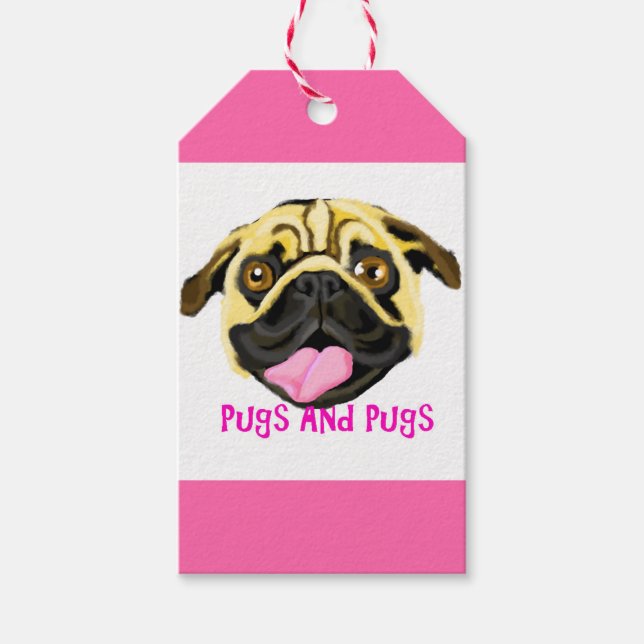 Pink Pugs Gift Tags (Front)