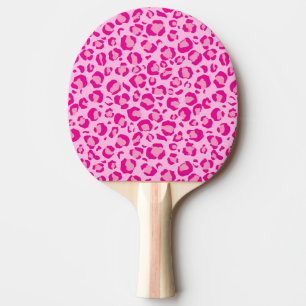 Pink puma print on customizable background  ping pong paddle