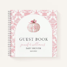 Pink Pumkin Baby Shower Guest Book Gift Notebook