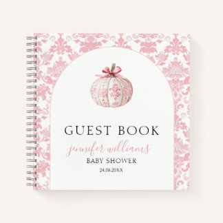 Pink Pumkin Baby Shower Guest Book Gift Notebook
