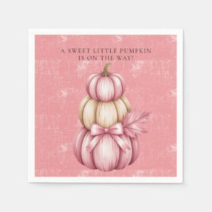 Pink Pumpkin Baby Girl Shower Napkin