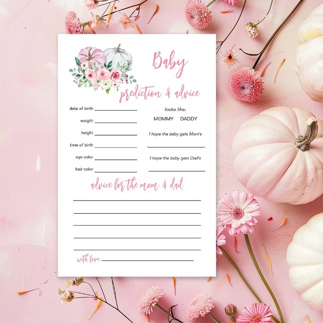 Pink Pumpkin Baby Prediction and Advice Game (Creator Uploaded)