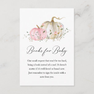 Pink Pumpkin Baby Shower Book for Baby Enclosure C Card