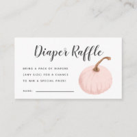 Pink Pumpkin Baby Shower Diaper Raffle Ticket