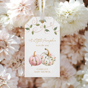 Pink Pumpkin Baby Shower Favor Tag