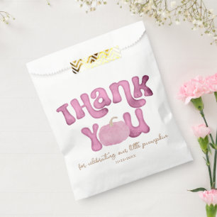 Pink Pumpkin Baby Shower Favour Bag