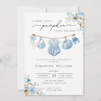 pink Pumpkin Baby Shower girl, Little Pumpkin Invitation