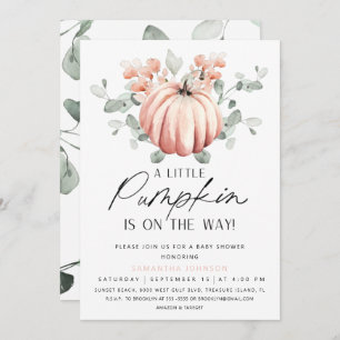 Pink Pumpkin Baby Shower Invitation