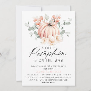 Pink Pumpkin Baby Shower Invitation