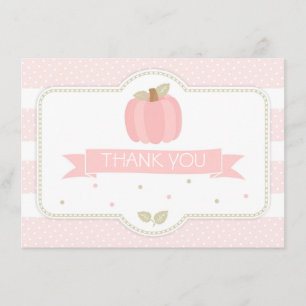 Pink Pumpkin Baby Shower Thank You Card