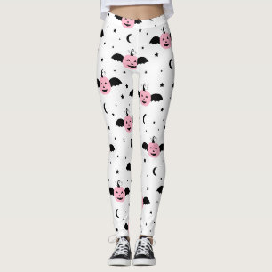 PINK PUMPKIN BATS LEGGINGS