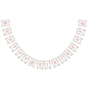 Pink Pumpkin Birthday Party Banner