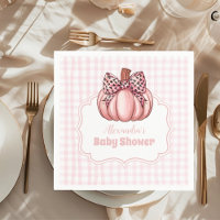 Pink Pumpkin Bow Girl Baby Shower