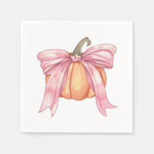 Pink Pumpkin Bow Napkin