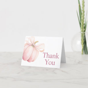 Pink Pumpkin Coquette Baby Shower Thank You Card