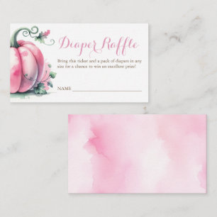 Pink Pumpkin Diaper Raffle Card – Fall Baby Shower